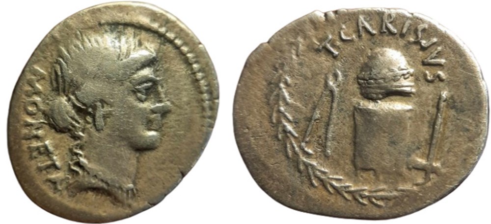 monnaies antiques romaines imperiales et republicaines denier carisia