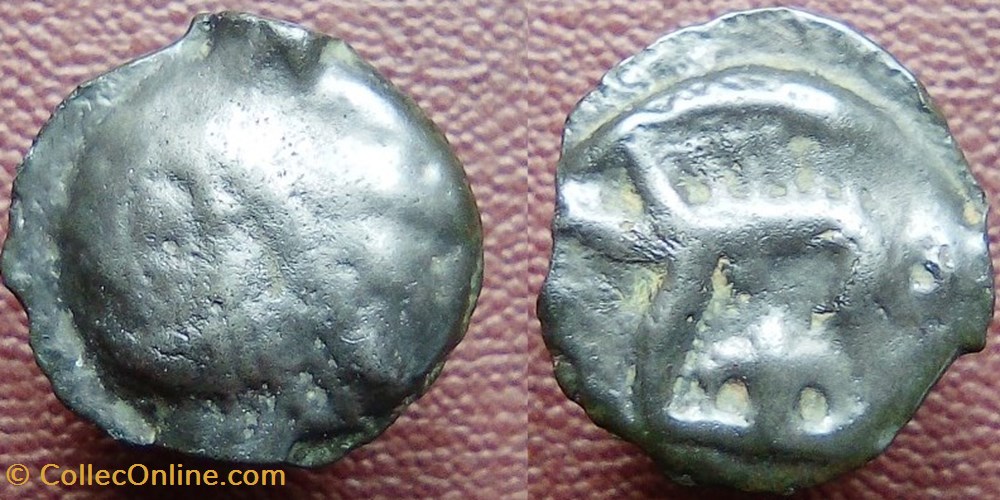 Potin Leuque au sanglier monnaie antique av jc ap gauloise potin leuque au sanglier