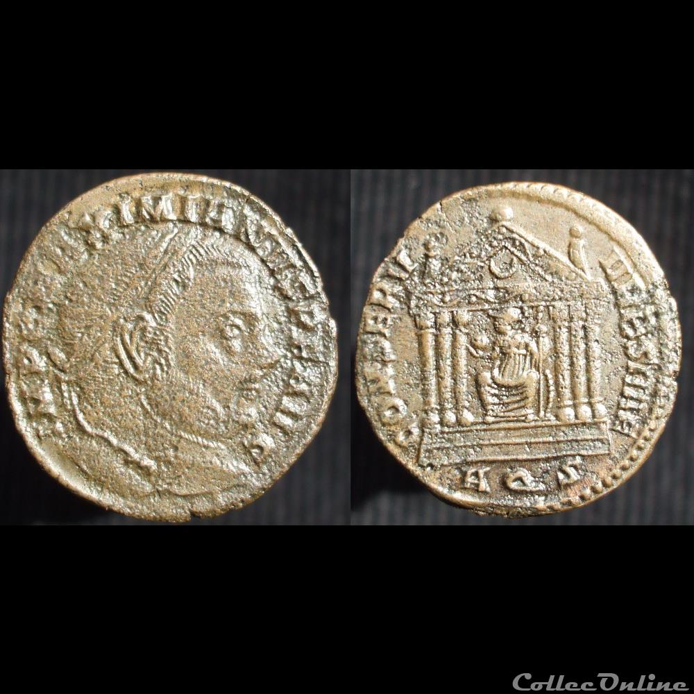Maximien Nummus Aquilée temple monnaie antique romaine maximien nummus aquilee temple
