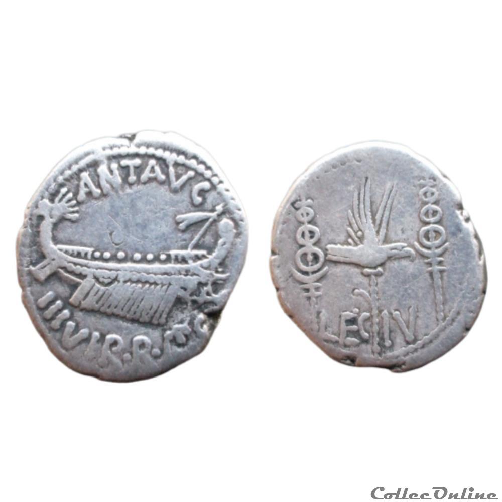 Denier Marc Antoine LEGIV monnaie antique av jc ap romaine denier marc antoine legiv