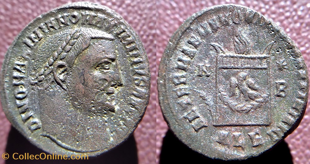 Divin Galère Alexandrie DIVO MAXIMIANO MAXIMINVS AVG FIL / AETERNAE MEMORIAE GAL MAXIMIANI monnaies antiques romaines imperiales republicaines divin galere alexandrie divo maximiano maximinvs avg fil aeternae memoriae gal maximiani