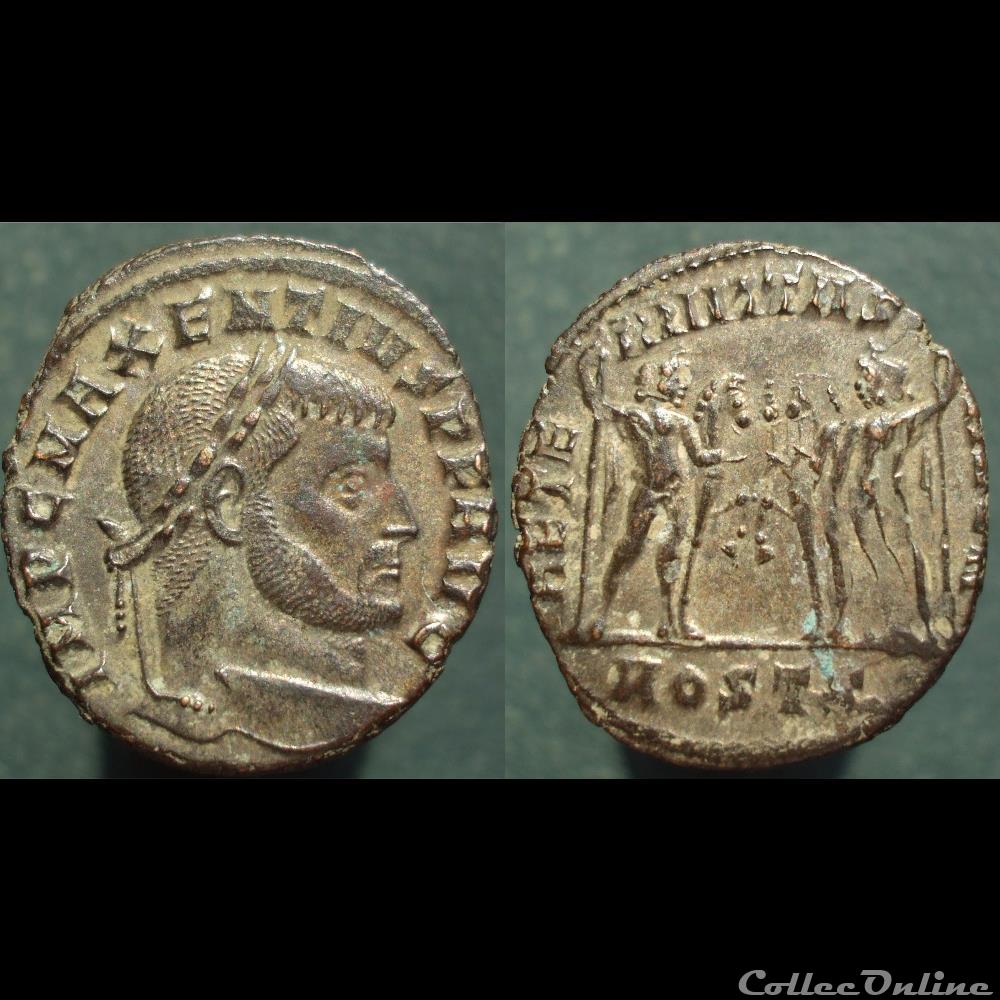 Maxence Nummus Ostie Dioscure tréflée monnaies antiques romaines imperiales et republicaines maxence nummus ostie dioscure treflee