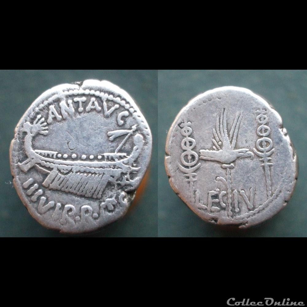 Denier Marc Antoine LEGIV monnaie antique av jc ap romaine denier marc antoine legiv