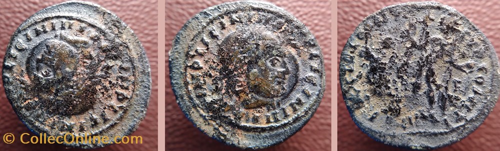 Licinius nummus double frappe SOL INVICTO COMITI monnaies antiques romaines republicaines imperiales licinius nummus double frappe sol invicto comiti