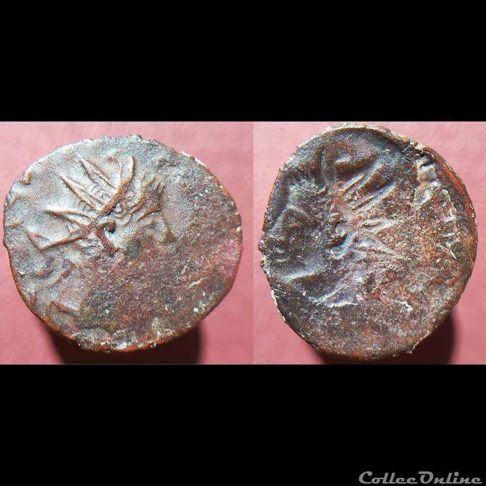 Tetricus II ou imitation, incuse monnaie antique romaine tetricus ii ou imitation incuse