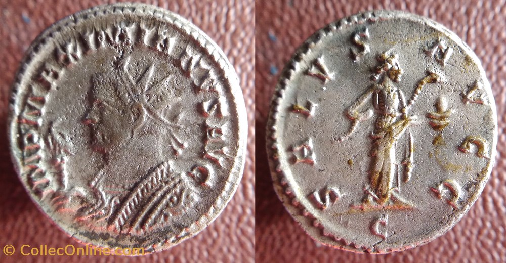 Maximien antoninien Lyon SALVS AVGG buste consulaire monnaies antiques romaines republicaines imperiales maximien antoninien lyon salvs avgg buste consulaire