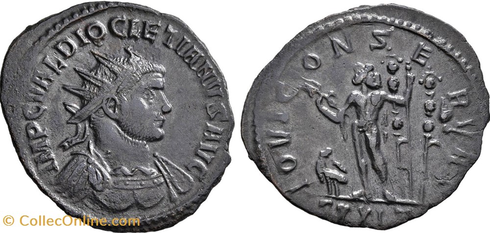 Dioclétien aurélien Ticinum IOVI CONSERVAT/SXXIT monnaies antiques romaines imperiales republicaines diocletien aurelien ticinum iovi conservat sxxit