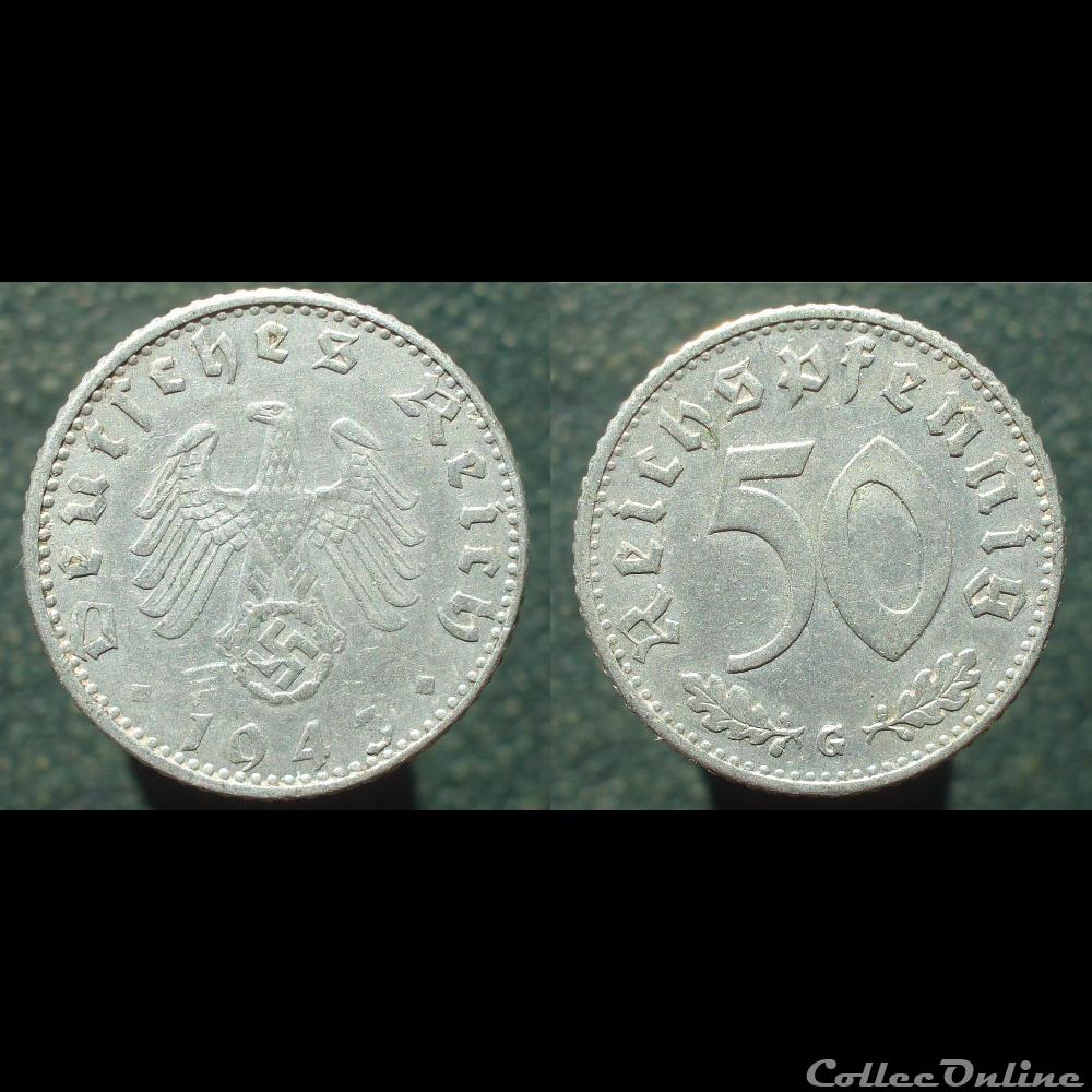 50 Reichspfennig, 1943 monnaie monde allemagne 50 reichspfennig 1943