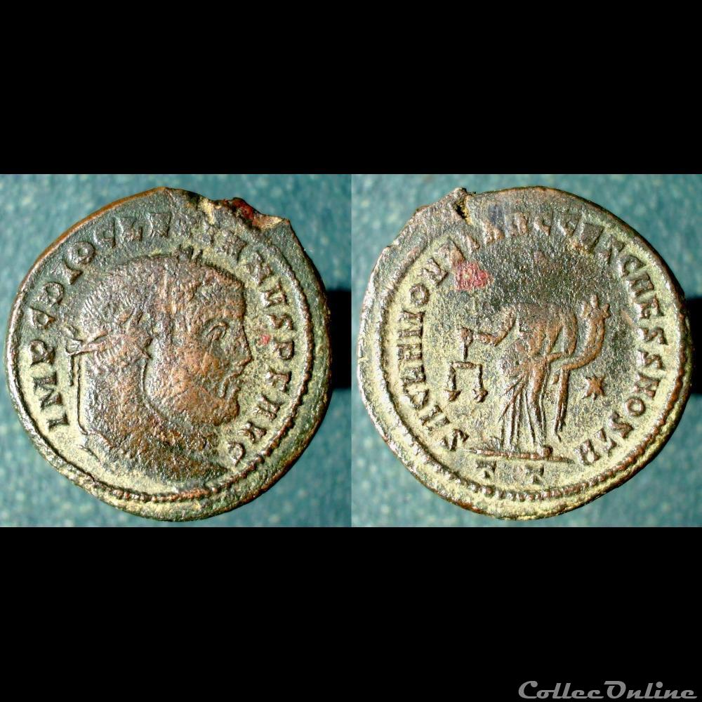 Dioclétien nummus Ticinum Moneta monnaie antique romaine diocletien nummus ticinum moneta