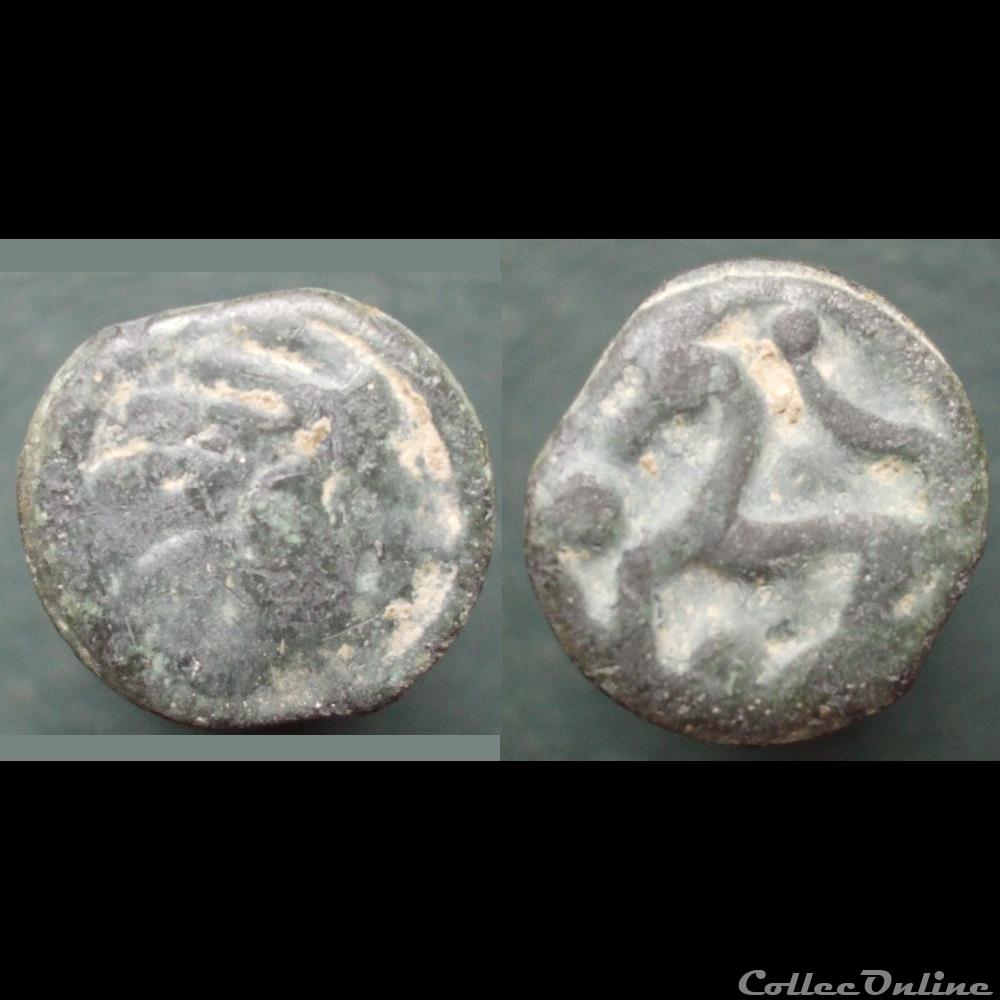 Potin Senon à la Tête d'Indien monnaie antique gauloise potin senon a la tete indien
