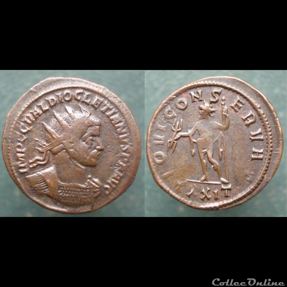 monnaie antique romaine diocletien antoninien ticinum iovi conservat
