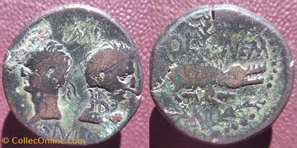 Dupondius de Nîmes type II contremarqué D|D monnaies antiques romaines imperiales et republicaines dupondius de nimes type ii contremarque d d