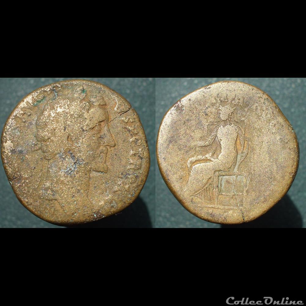 Antonin Sesterce Indulgentia monnaie antique romaine antonin sesterce indulgentia