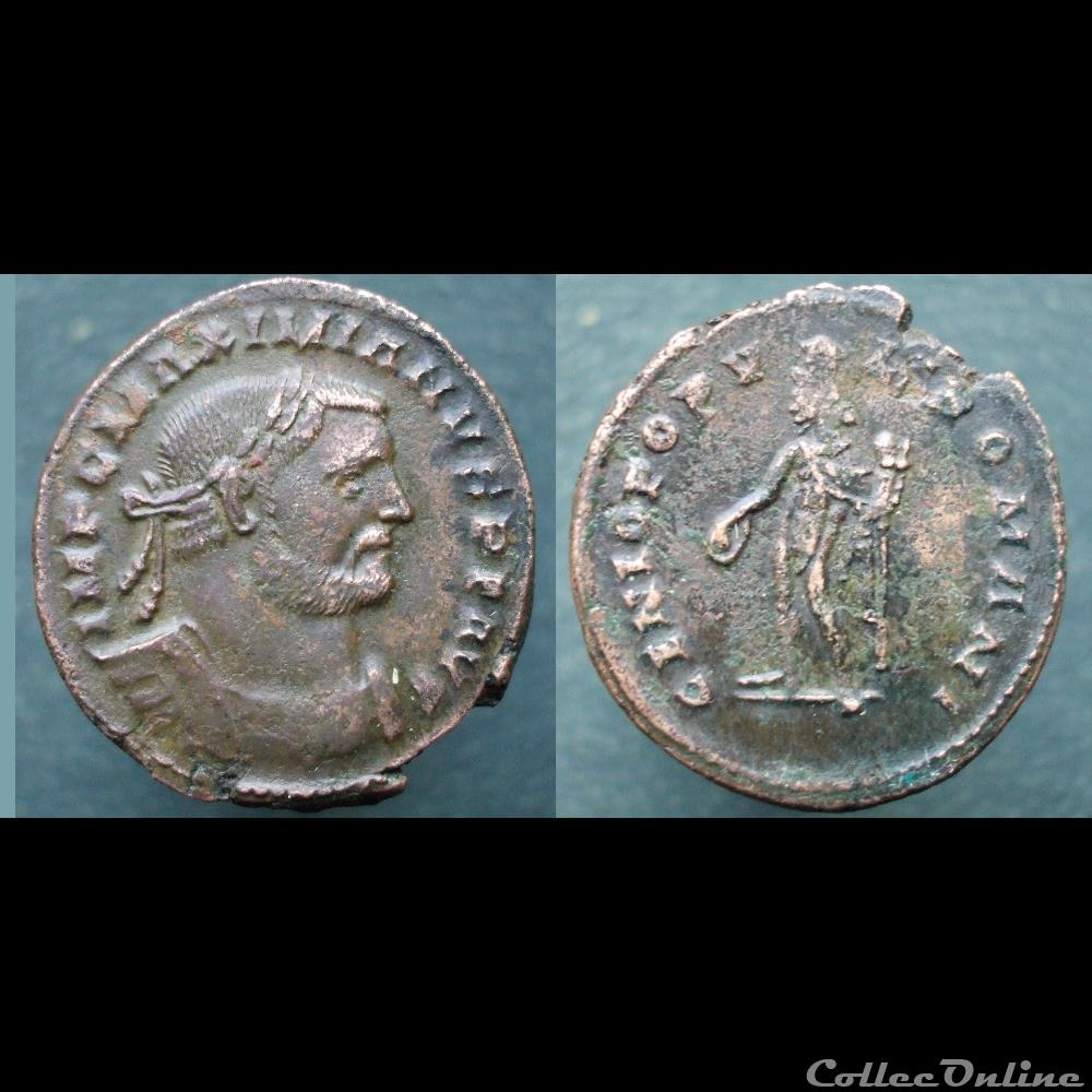Galère nummus Londres GPR monnaies antiques romaines republicaines imperiales galere nummus londres gpr