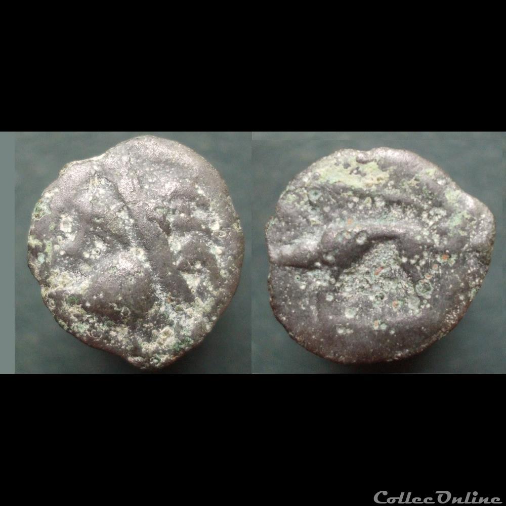 monnaie antique gauloise potin reme leuque tete indien et sanglier
