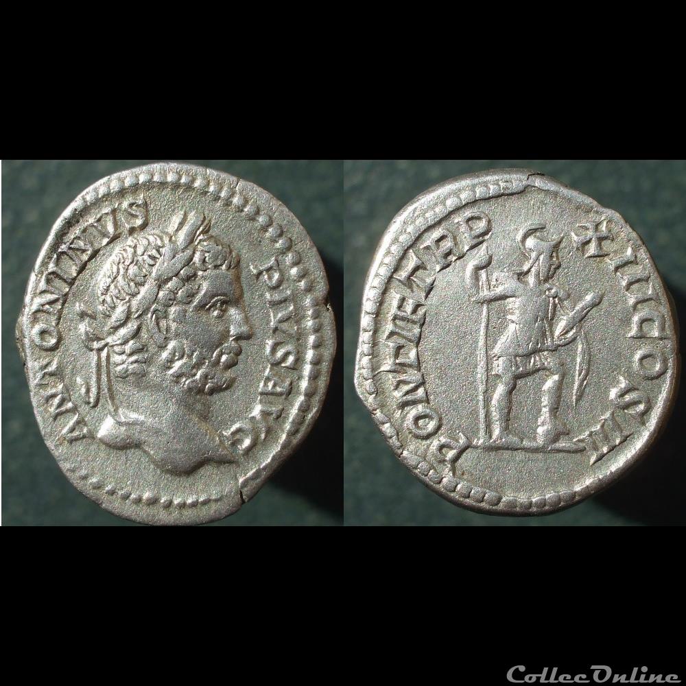 Caracalla denier Virtus monnaies antiques romaines imperiales et republicaines caracalla denier virtus