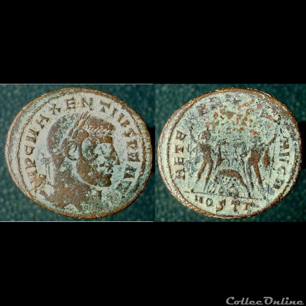 monnaie antique romaine maxence nummus ostie dioscures louve