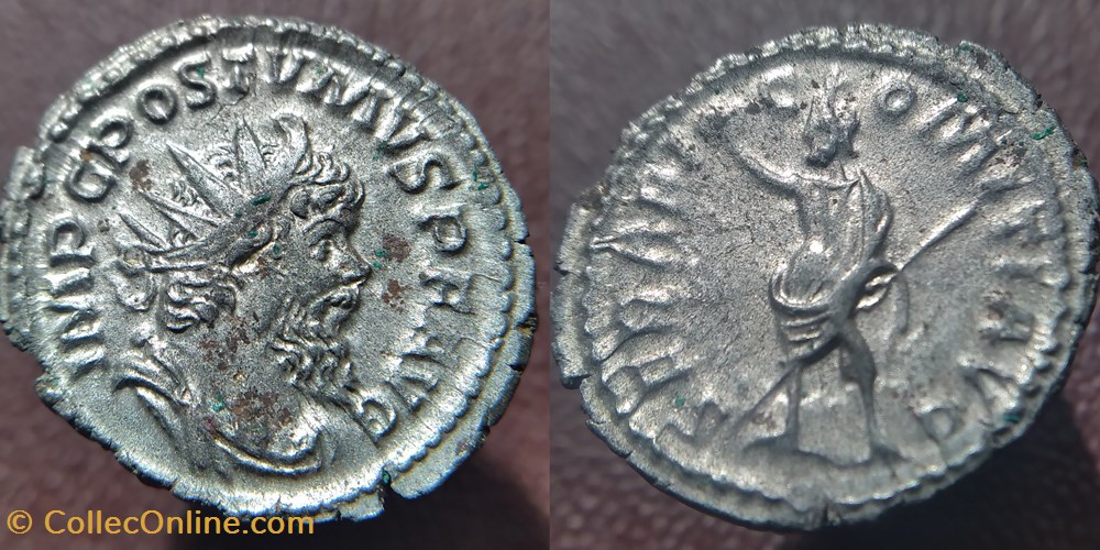 Postume antoninien SERAPI COMITI AVG monnaies antiquite jc romaines republicaines imperiales postume antoninien serapi comiti avg