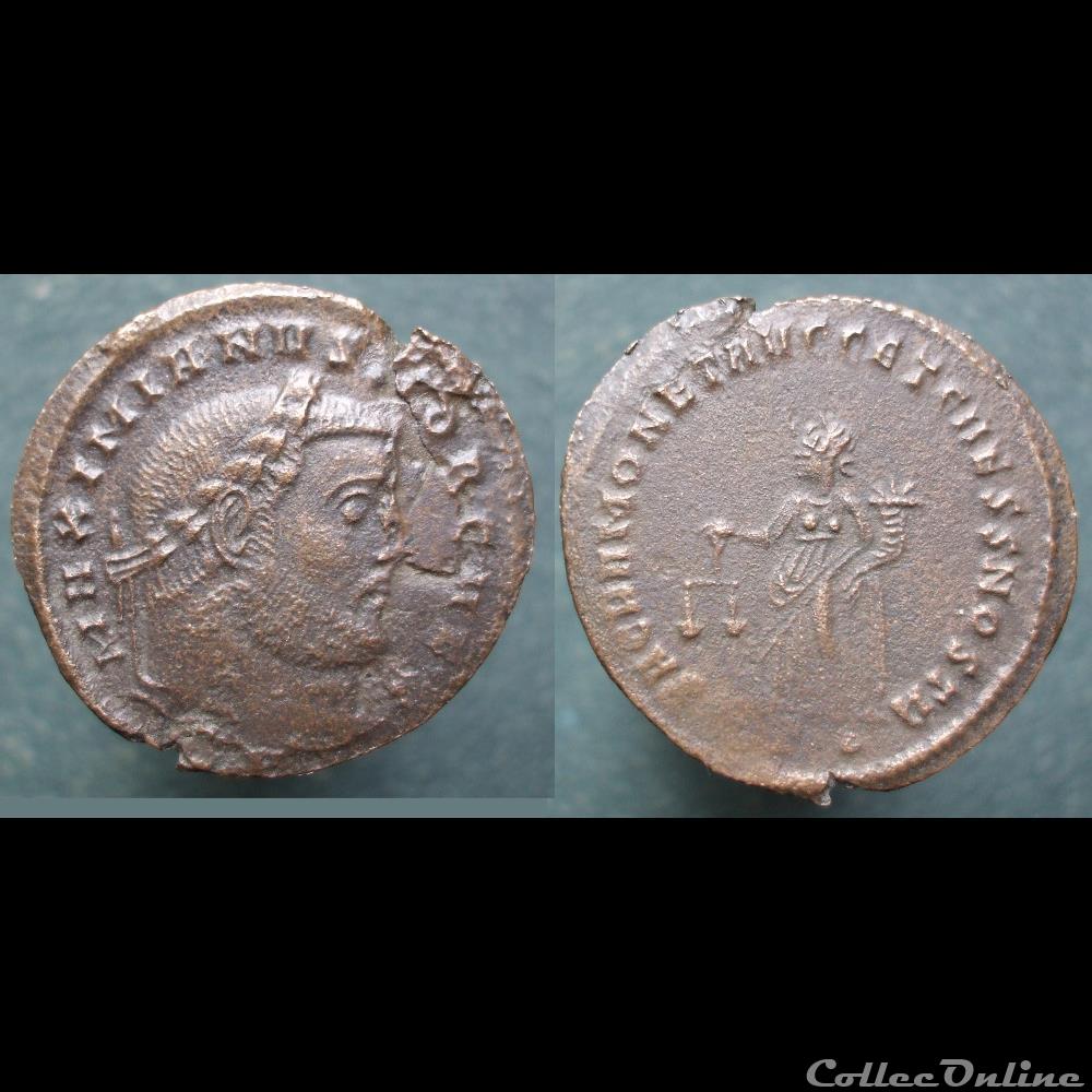 Galère Nummus Ticinum(?) Moneta monnaie antique romaine galere nummus ticinum moneta