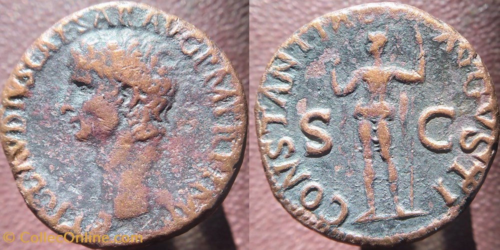 Claude as CONSTANTIAE AVGVSTI monnaies antiquite jc ap romaines republicaines imperiales claude as constantiae avgvsti