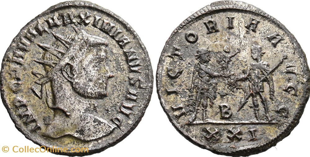 Maximien aurélien Siscia VICTORIA AVGG monnaies antiques romaines imperiales et republicaines maximien aurelien siscia victoria avgg
