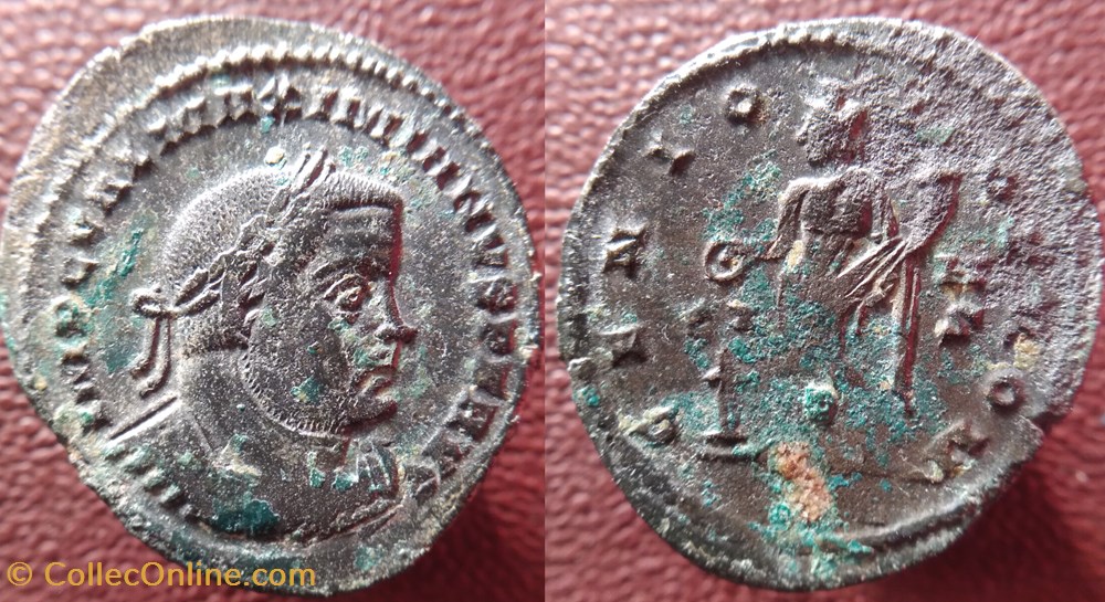 Maximien nummus Lyon Genio Pop Rom B507 monnaies antiques romaines republicaines imperiales maximien nummus lyon genio pop rom b507