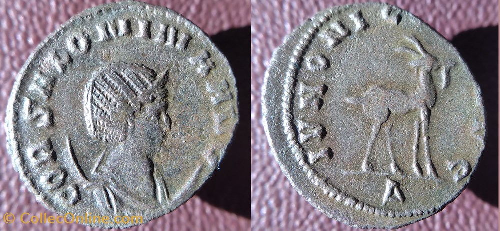 Salonine antoninien IVNONI CONS AVG antilope à droite monnaies antiques romaines imperiales et republicaines salonine antoninien ivnoni cons avg antilope a droite