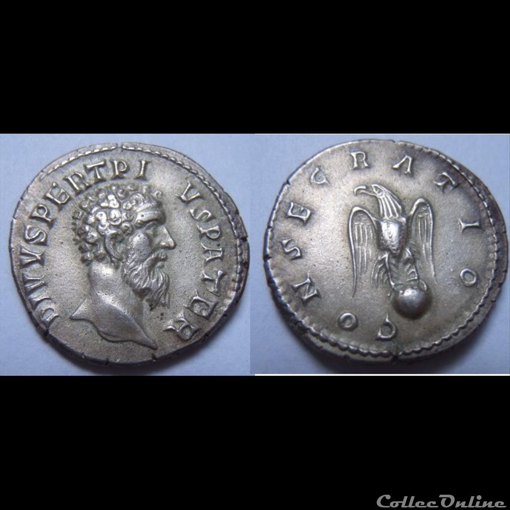 Pertinax - denier de consécration - faux moderne monnaie antique romaine pertinax denier de consecration faux moderne