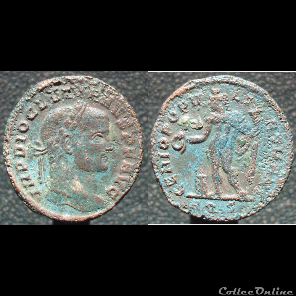 monnaies antiques romaines imperiales republicaines diocletien nummus aquilee gpr autel
