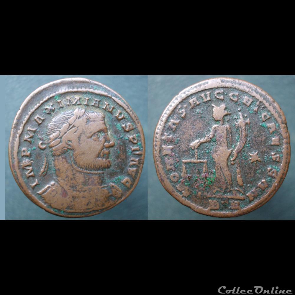 monnaie antique romaine maximien nummus moneta btr treves