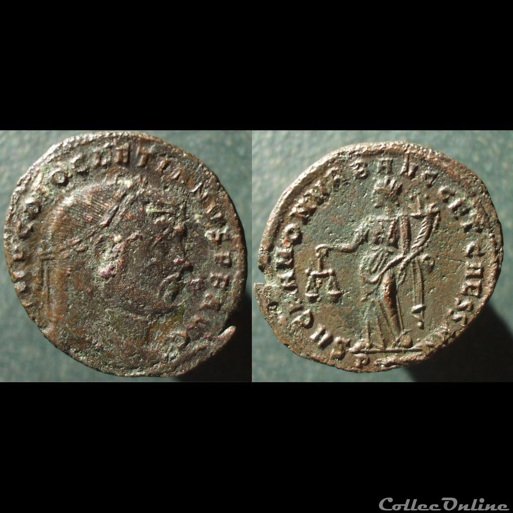 monnaie antique romaine diocletien nummus rome sacra moneta foudre