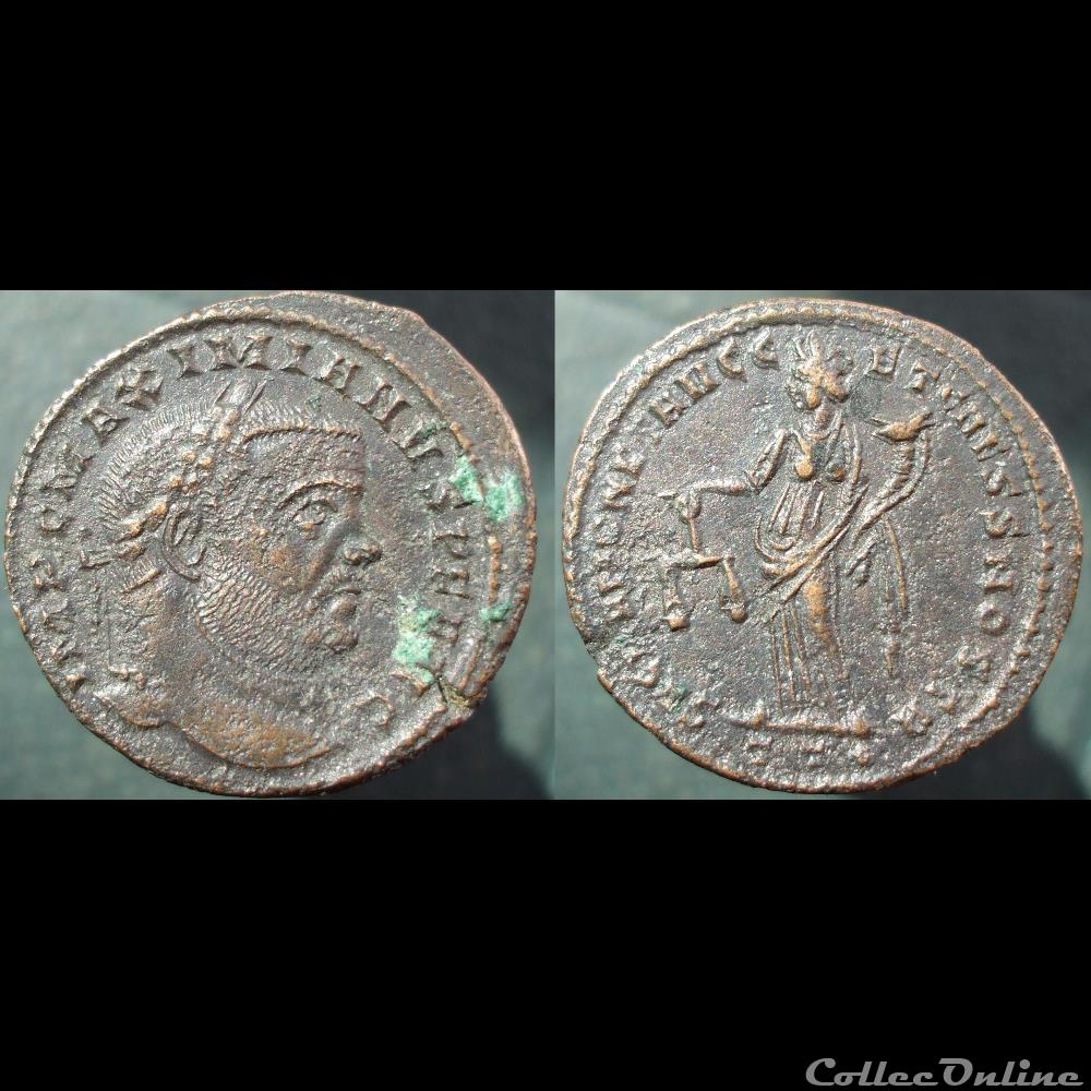 monnaie antique romaine maximien nummus ticinum sacra mon