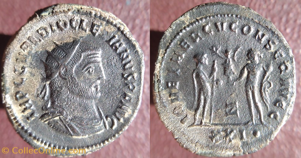 monnaies antiquite jc ap romaines republicaines imperiales diocletien antioche antoninien iov et hercv conser avgg
