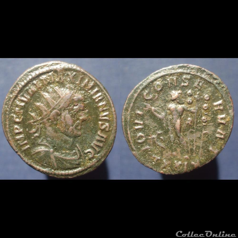 monnaies antiques romaines imperiales et republicaines maximien antoninien ticinum iovi conservat