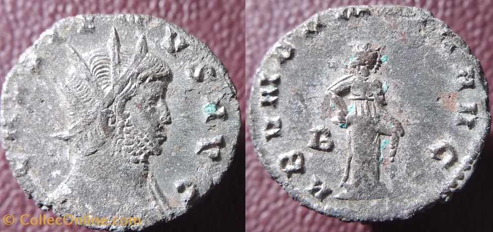 Gallien antoninien Abundantia monnaies antiques romaines republicaines imperiales gallien antoninien abundantia
