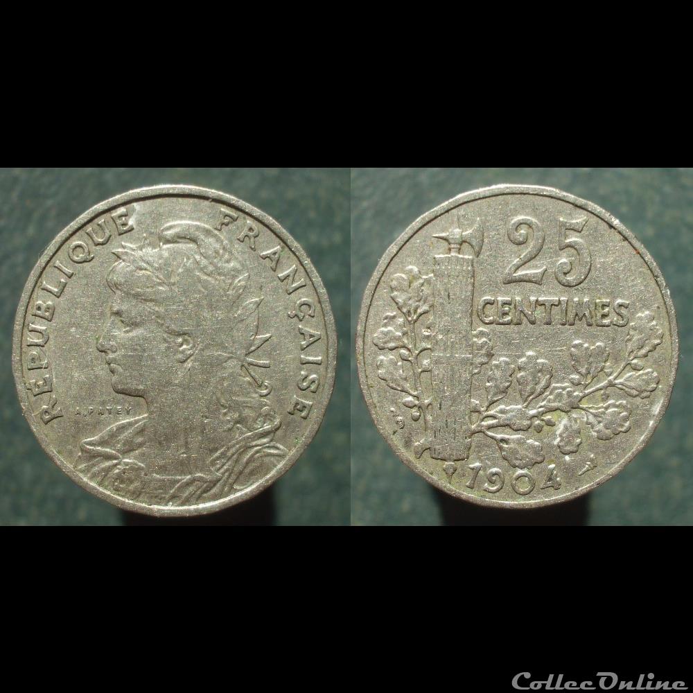 monnaie france moderne iiie republique 25 centimes 1904