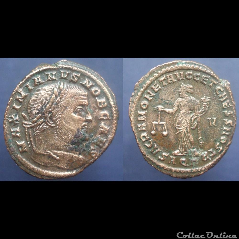 Galère nummus Sacra Moneta Aquilée monnaie antique romaine galere nummus sacra moneta aquilee