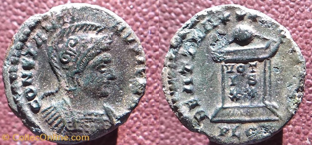 Constantin II, Londres, BEATA TRANQLITAS RIC 286 monnaies antiques romaines imperiales et republicaines constantin ii londres beata tranqlitas ric 286