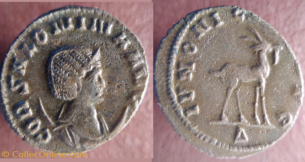 Salonine antoninien IVNONI CONS AVG antilope à droite monnaies antiques romaines imperiales et republicaines salonine antoninien ivnoni cons avg antilope a droite