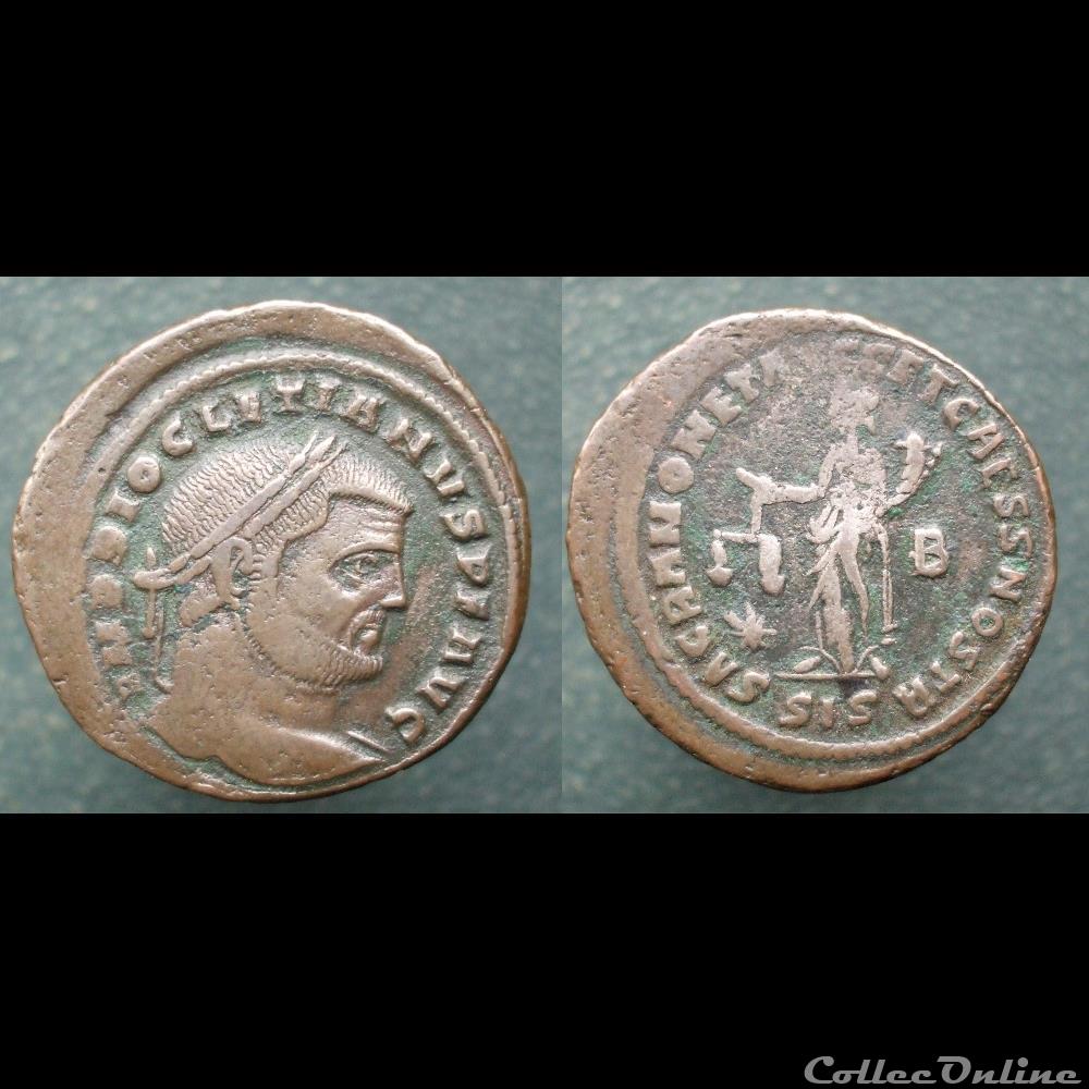 Dioclétien nummus Sacra Moneta Siscia monnaie antique romaine diocletien nummus sacra moneta siscia