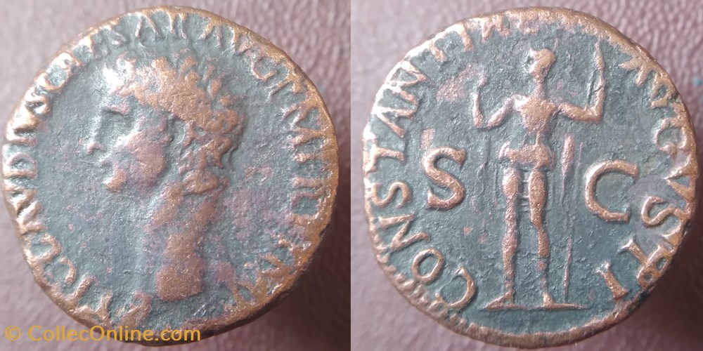 Claude as CONSTANTIAE AVGVSTI monnaies antiquite jc ap romaines republicaines imperiales claude as constantiae avgvsti