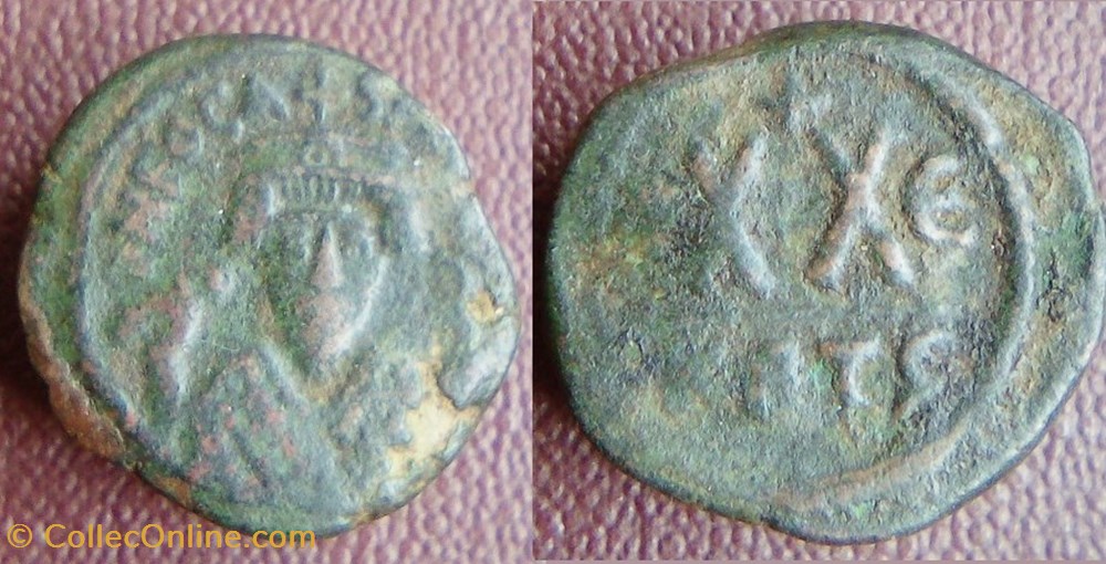 monnaie antique av jc ap byzantine focas phocas demi follis carthage