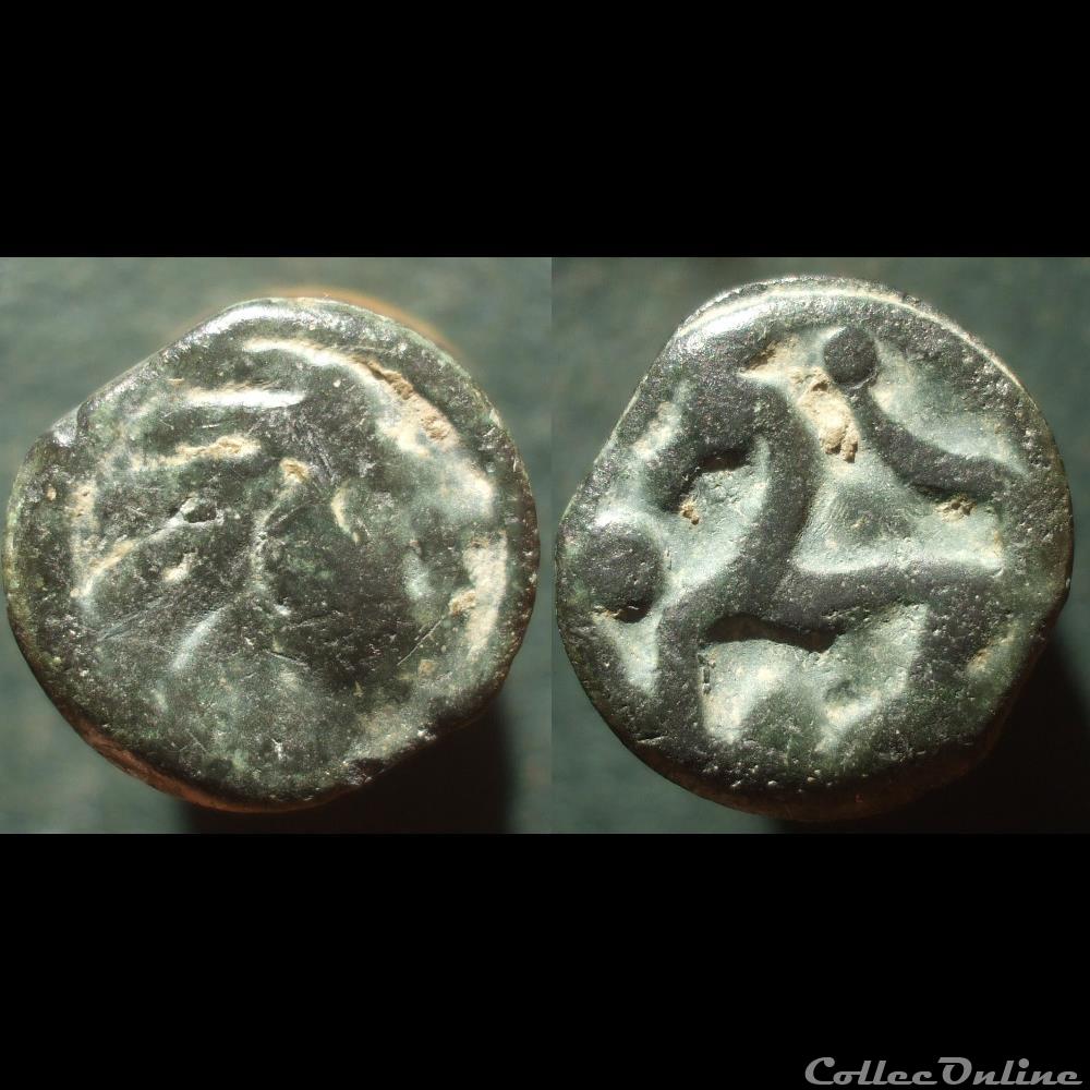 Potin Senon à la Tête d'Indien monnaie antique gauloise potin senon a la tete indien