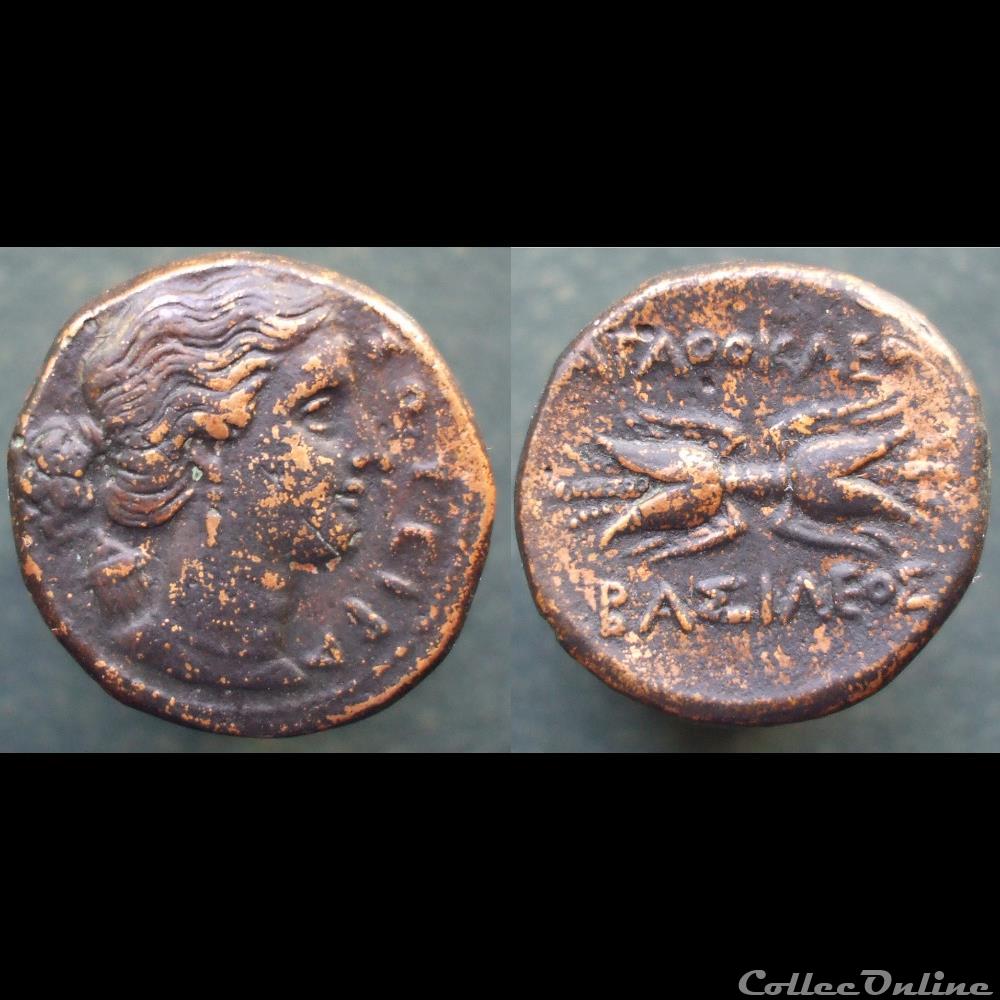 monnaies antiques grecques hellenistique sicile agathokles artemis soteira