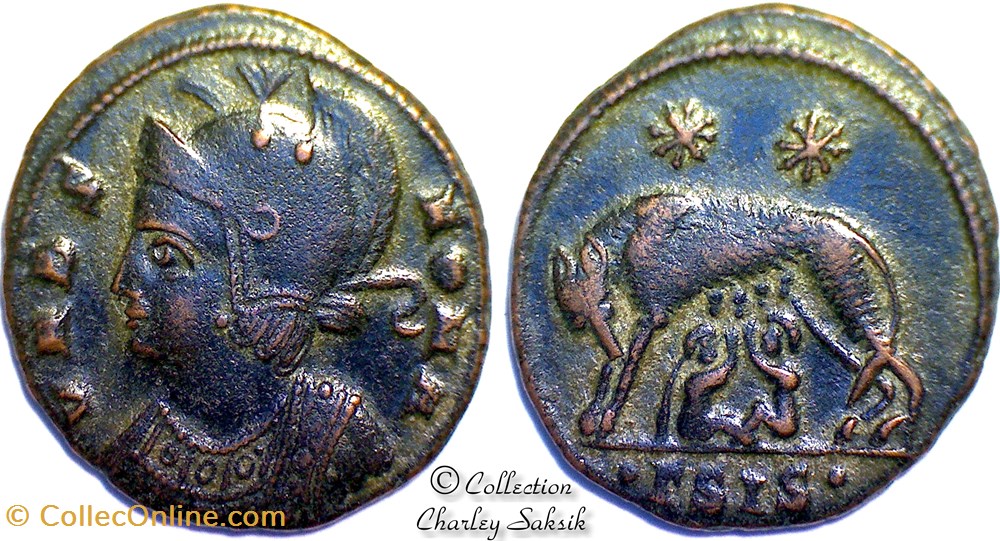URBS ROMA - Siscia monnaies antiques romaines republicaines imperiales urbs roma siscia