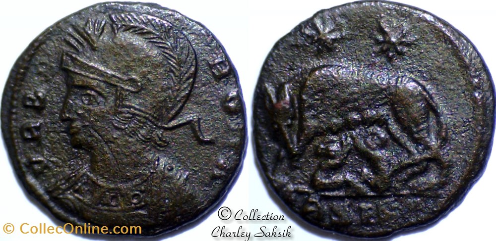URBS ROMA - Siscia monnaies antiques romaines republicaines imperiales urbs roma siscia
