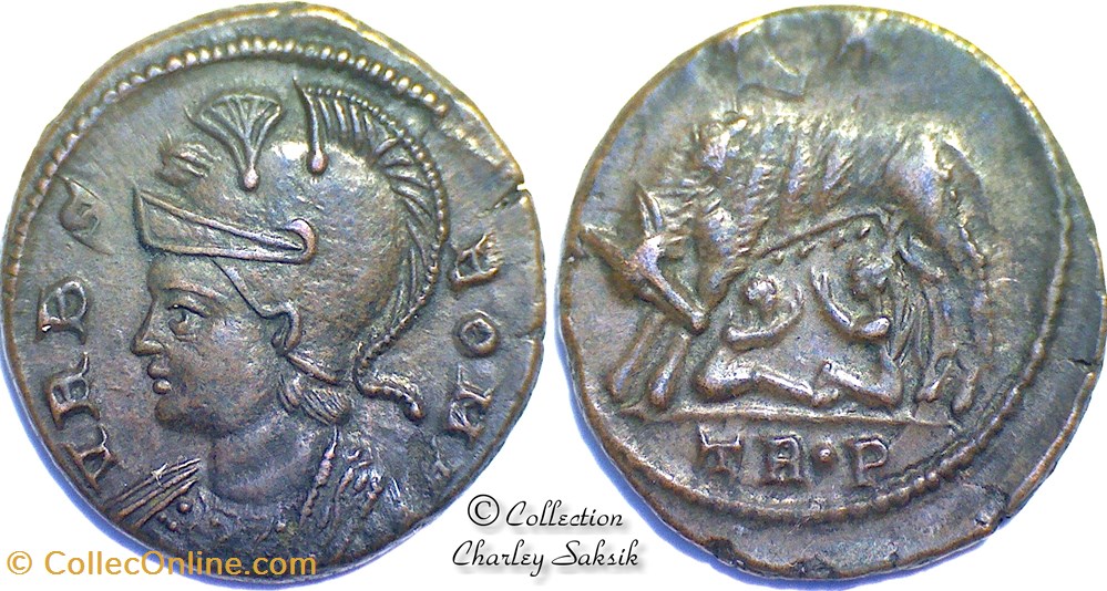 URBS ROMA - Trèves monnaies antiques romaines republicaines imperiales urbs roma treves