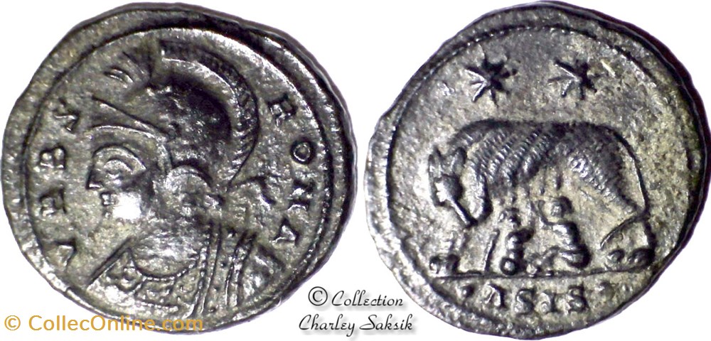 URBS ROMA - Siscia monnaies antiques romaines republicaines imperiales urbs roma siscia