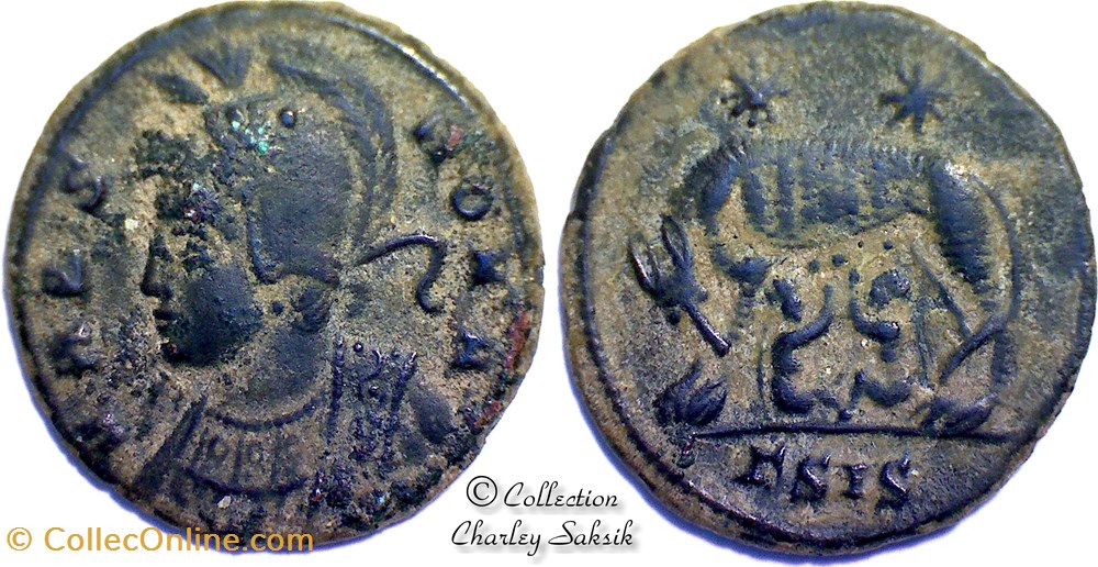 URBS ROMA - Siscia monnaies antiques romaines republicaines imperiales urbs roma siscia