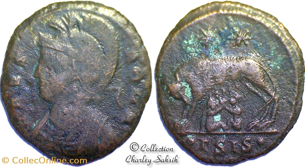 URBS ROMA - Siscia monnaies antiques romaines republicaines imperiales urbs roma siscia